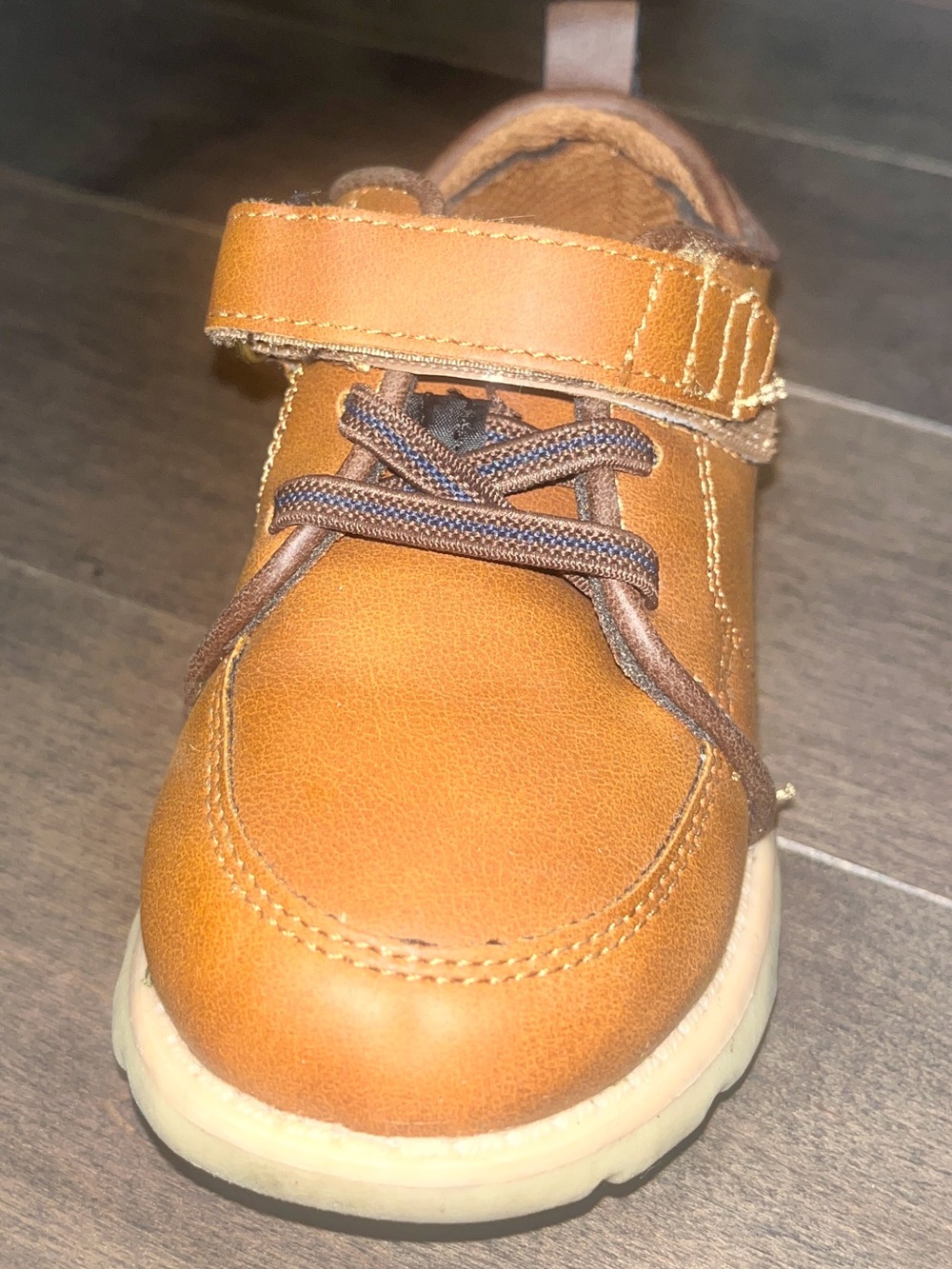 Dream Pairs Kids Tan Hook-and-Loop Casual Shoe
